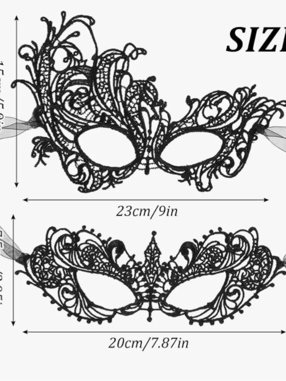 Black Lace Venetian Masquerade Mask for Party Decorations
